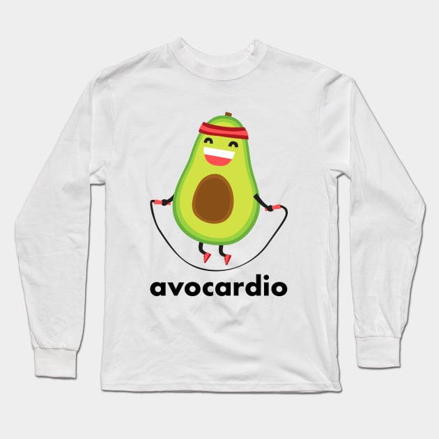 Avocardio - avocado doing cardio Long Sleeve T-Shirt by Broccoliparadise